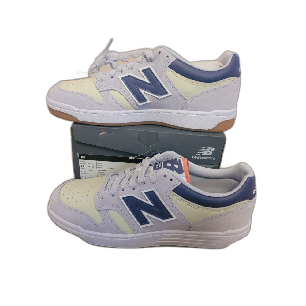 New Balance 480 Court Men's Size 10 Gray Gray Leather Sneakers BB480LPG